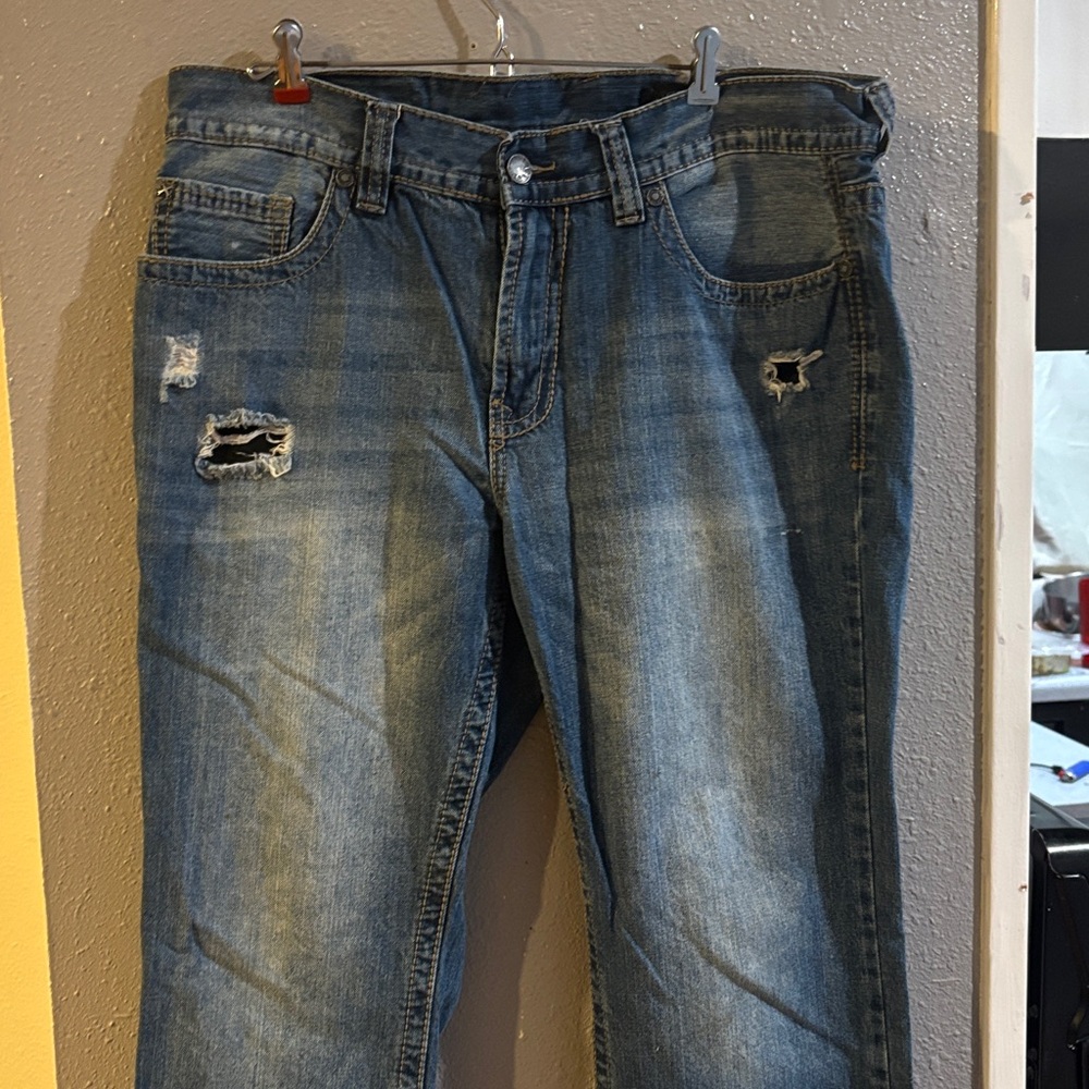 Classic Distressed Blue Jeans for Men